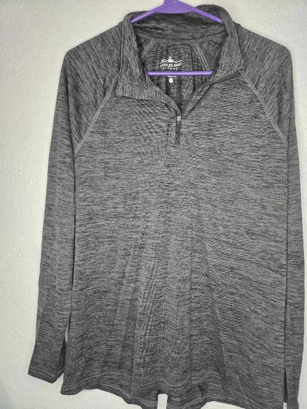 Charles River Apparel Pullover Womens XL Gray 1/4 Zip Long Sleeve Activewear